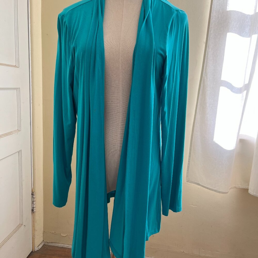 Karen Scott Teal Cardigan - NWT  Large